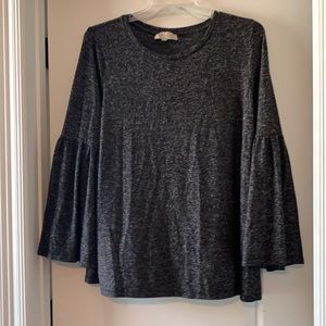 Black and gray bell sleeve sweater